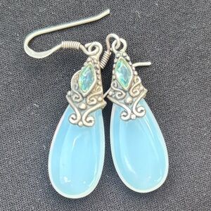Elegant Blue Teardrop Earrings